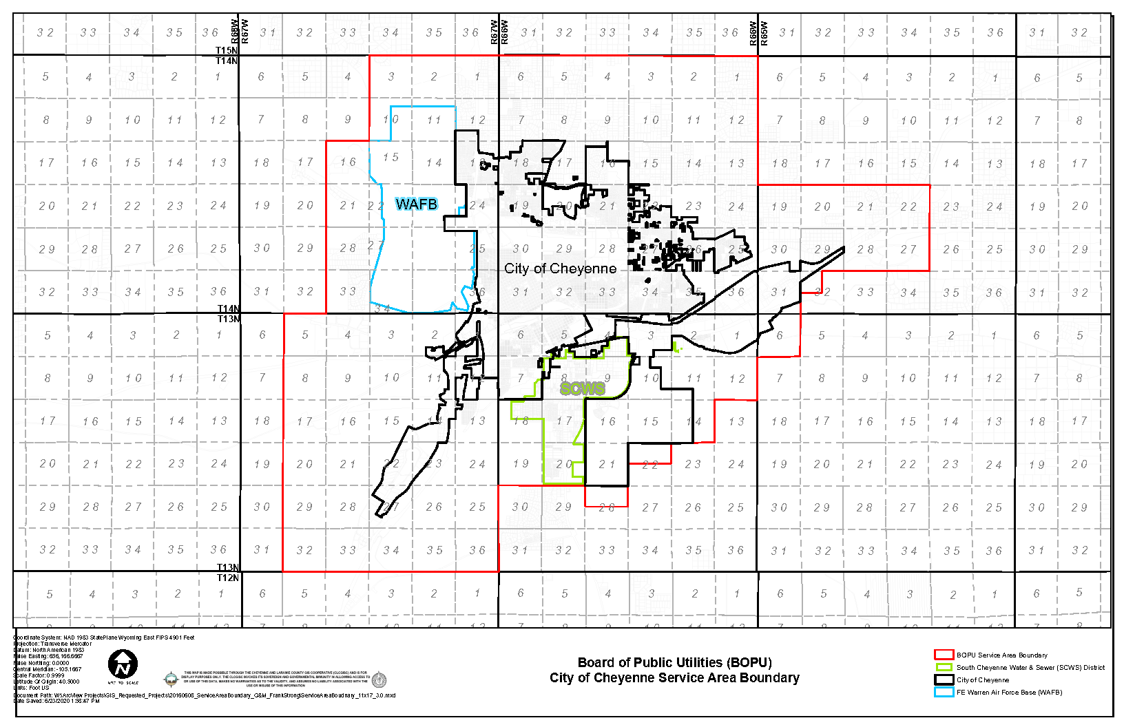 Board of Public Utilities' Service Boundary